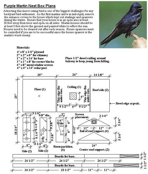 purple martin nesting box plans